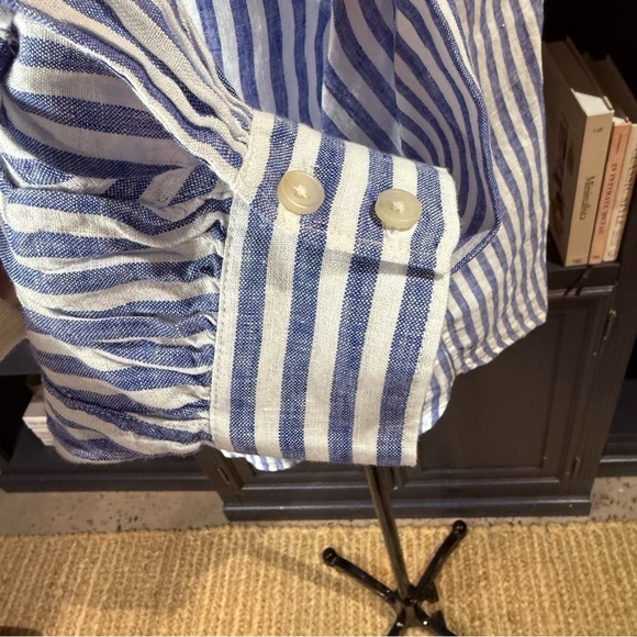 Lands’ End Striped Linen Button-Down Shirt – Size M - Picture 7 of 7